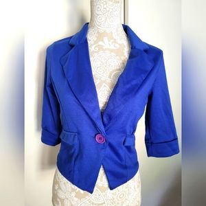Navy Blue quarter sleeve blazer/sweater